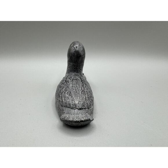 Hand Made in Canada " A Wolf Original " Soapstone Loon And Chick Figurine - Picture 4 of 12